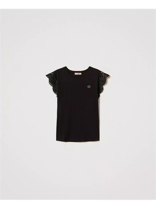 t-shirt donna nera TWINSET | TT2411/00006